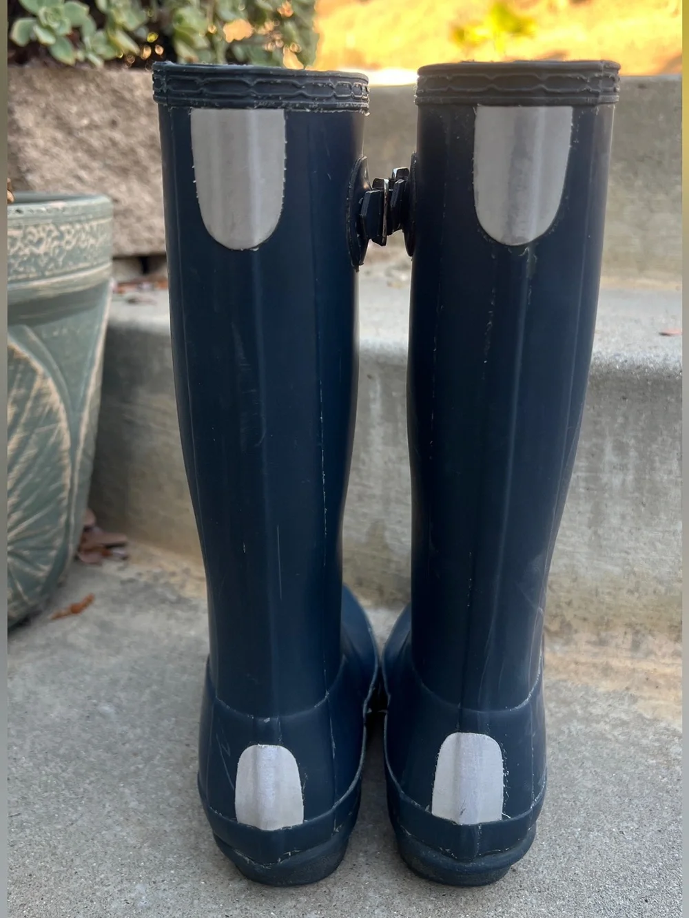 Hunter Navy Blue Kids Rain Boots size 3G/2B